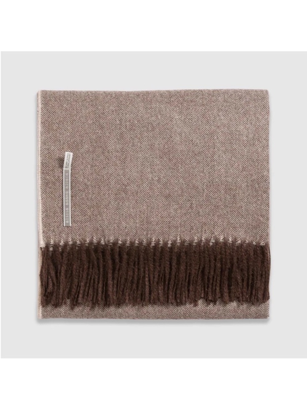 Alicia Adams Alpaca Herringbone Throw NEW